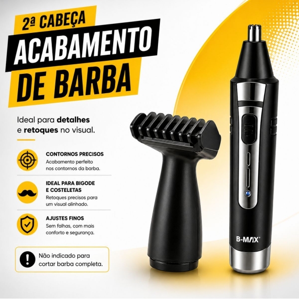 Kit Maquina Dragão Cabelo Barba E Aparador De Pelo De Nariz
