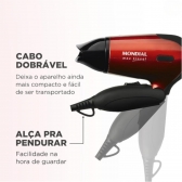 Secador De Cabelo Dobrável 1200w Bivolt Silencioso