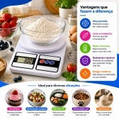 (KT) Kit balança cozinha + faca inox 24cm + amolador de faca