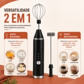 Mixer Elétrico Portátil Com 2 Batedores 3 Velocidades Usb