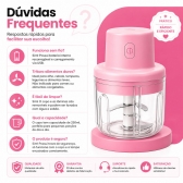 Mini Processador Moedor De Alimentos 250ml 3 Lâminas Usb