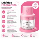 Mini Processador Moedor De Alimentos 250ml 3 Lâminas Usb