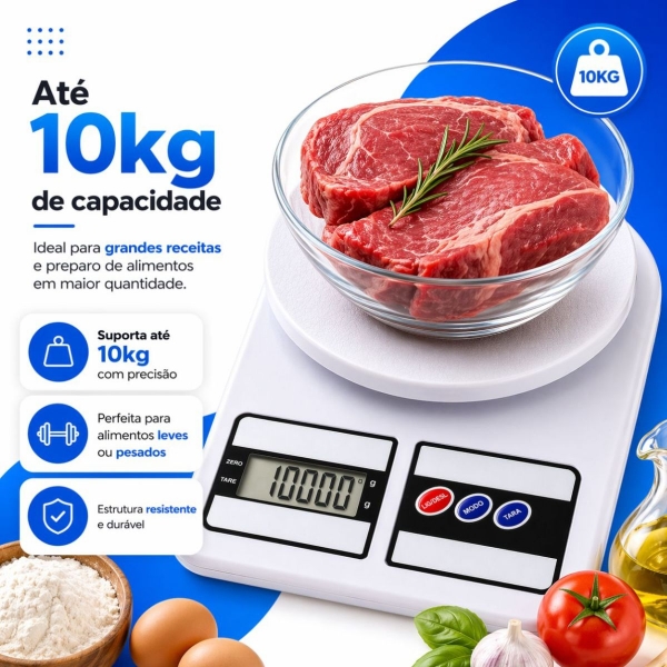 Kit Balança de Cozinha 10kg e Amolador de Facas Profissional
