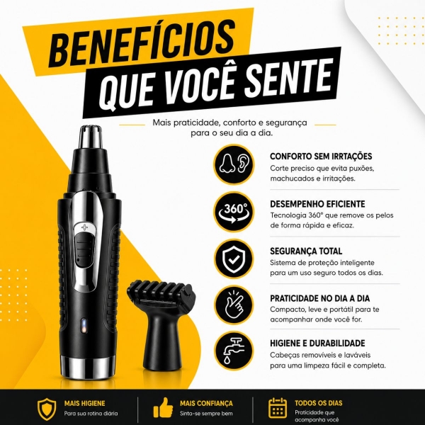 Kit Maquina Dragão Cabelo Barba E Aparador De Pelo De Nariz