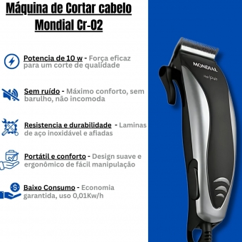 Máquina Corta Cabelo Mondial Profissional Aparador Pelos
