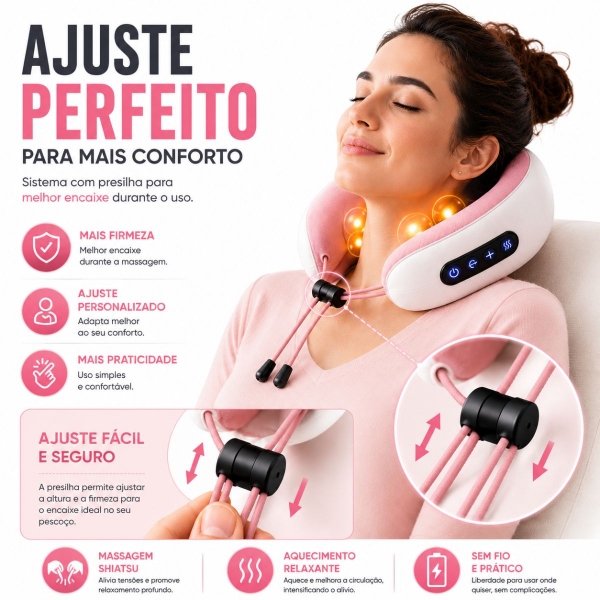 Almofada Massageador Para pescoço - Rosa