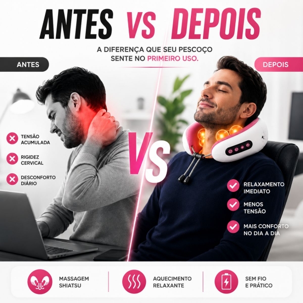 Almofada Massageador Para pescoço - Rosa