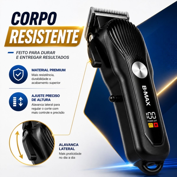 Máquina de Cortar Cabelo Profissional Display Digital 5w