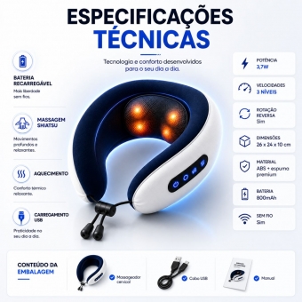 Almofada Massageador Para pescoço