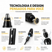 Kit Maquina Dragão Cabelo Barba E Aparador De Pelo De Nariz