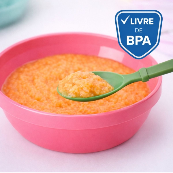 Kit Alimentação Infantil 4 Peças Bebê Livre BPA 0 a 24 Meses - Prato Vermelho