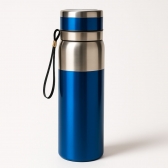Garrafa Vacuum 800ml - Azul_Prata