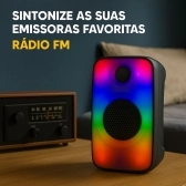Caixa de Som Bluetooth Portátil 12W Potente com Luz