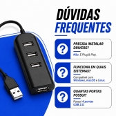 Porta de entrada USB 4 Portas