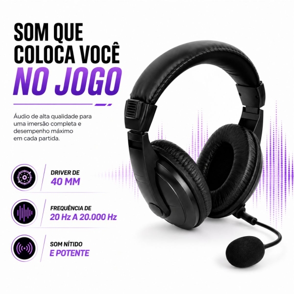 Fone de Ouvido Headset para PC F-750 - TecDrive