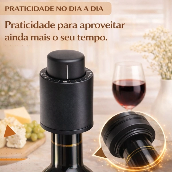 Tampa Para Vinho A Vácuo Pressão Vedação Premium