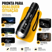 Lanterna Tática X900 Recarregável Zoom LED Potente