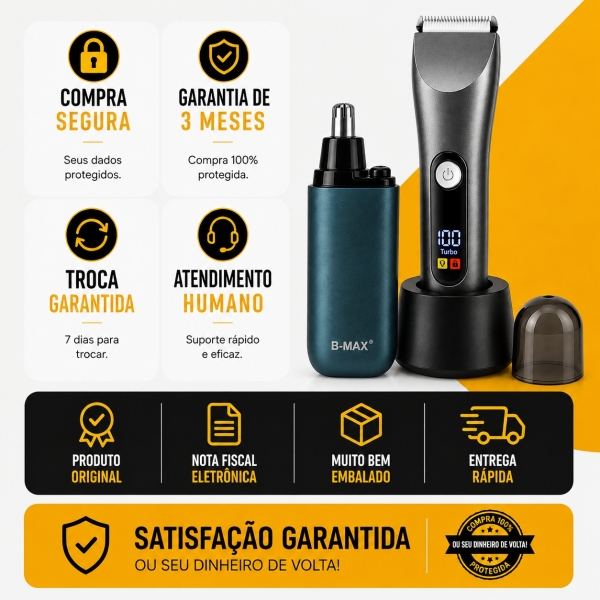 Kit Depilador Corporal Masculino Cerâmica 5W Aparador Nasal