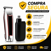 Máquina Cabelo Acabamento Profissional Aparador Pelos Nasal Prateado