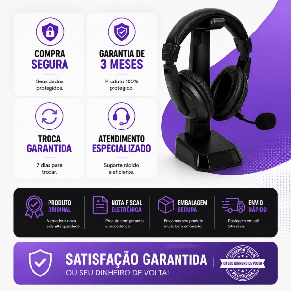 Fone de Ouvido Headset para PC F-750 - TecDrive