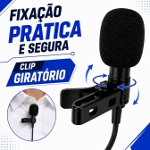 Microfone de Lapela P3 com Fio 2,5m para Celular e PC