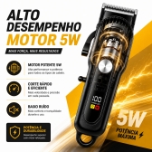 Máquina de Cortar Cabelo Profissional Display Digital 5w