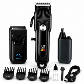 Máquina Cortar Cabelo 5w Led Barbeador 5w Aparador Pelos Preta/dragão