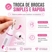 Lixador Elétrico de Unhas Lixa De Unha Profissional 5 Lixas