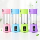Mini Liquidificador Portátil Recarregável 380ML 6 Laminas - Rosa