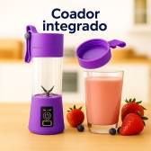 Mini Liquidificador Portátil Recarregável 380ML 6 Laminas - Roxo