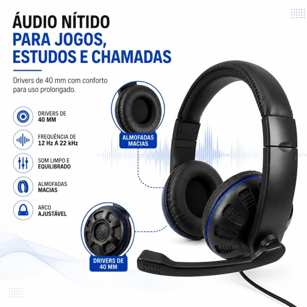 Fone Headset Fone de Ouvido Alta compatibilidade XTRAD