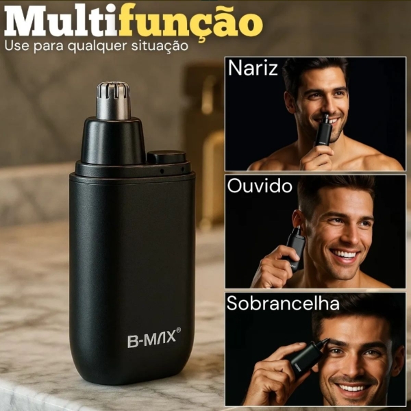 Máquina Cabelo Acabamento Profissional Aparador Pelos Nasal Prateado