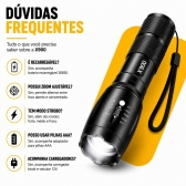 Lanterna Tática X900 Recarregável Zoom LED Potente