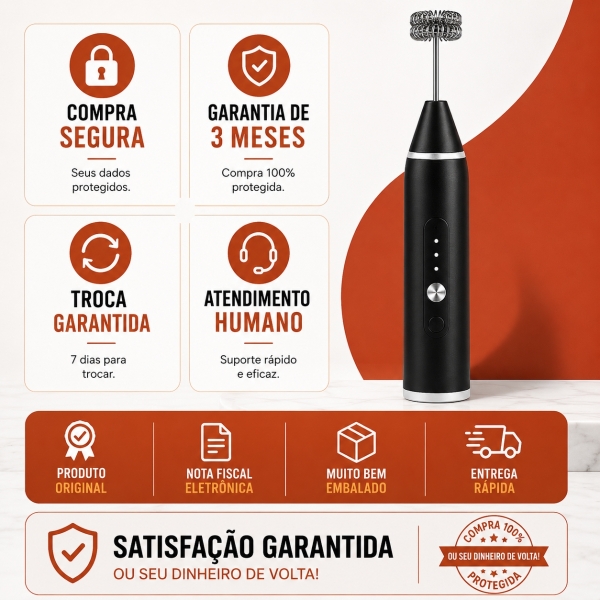 Mixer Elétrico Portátil Com 2 Batedores 3 Velocidades Usb