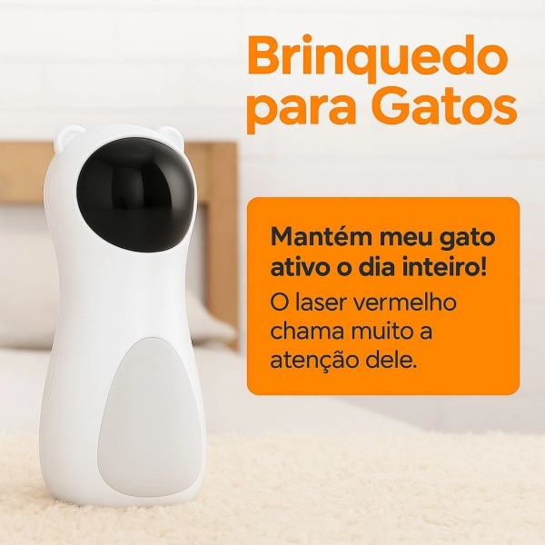 Brinquedo Laser Automático Giratório para Gatos