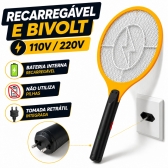 Raquete Elétrica Mata Mosquito Recarregável Bivolt Resistente