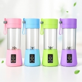 Mini Liquidificador Portátil Recarregável 380ML 6 Laminas - Azul