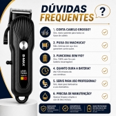 Kit Maquina Profissional Cortar Cabelo Acabamento Aparador Preto