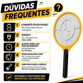 Raquete Elétrica Mata Mosquito Recarregável Bivolt Resistente