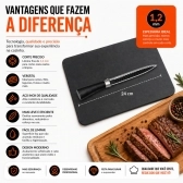 Kit Faca Serrilhada 24cm Inox Profissional Com Afiador 3 Estagios
