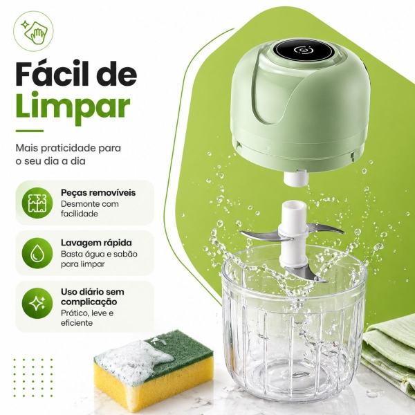 Mini Processador de Alimentos - Triturador Elétrico