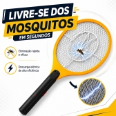 Raquete Elétrica Mata Mosquito Recarregável Bivolt Resistente