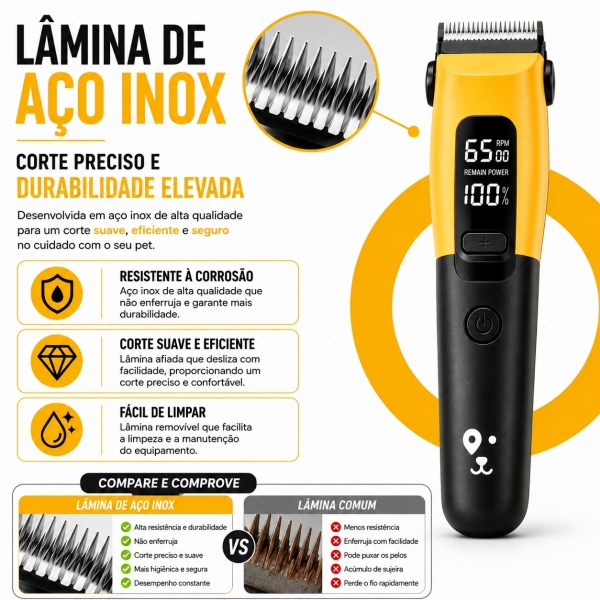 Kit Máquina de Tosa B-MAX + Luva Removedora de Pelos PETS
