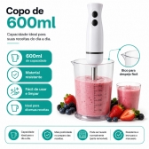 Mixer Portatil 3x1 250w Batedor Potente Triturador Bak -110v