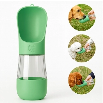 Garrafa Portátil Pet 2 em 1 Água e Ração 370ml Passeio