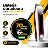 Kit Maquina Profissional Cortar Cabelo Acabamento Aparador Preto
