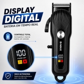 Máquina de Cortar Cabelo Profissional Display Digital 5w