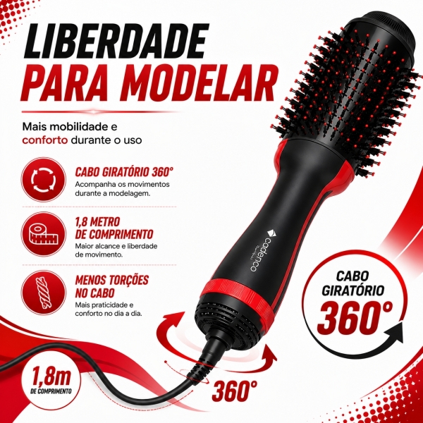 Escova secadora 4 em 1 Cadence Ceramica Ionizada Turmalina