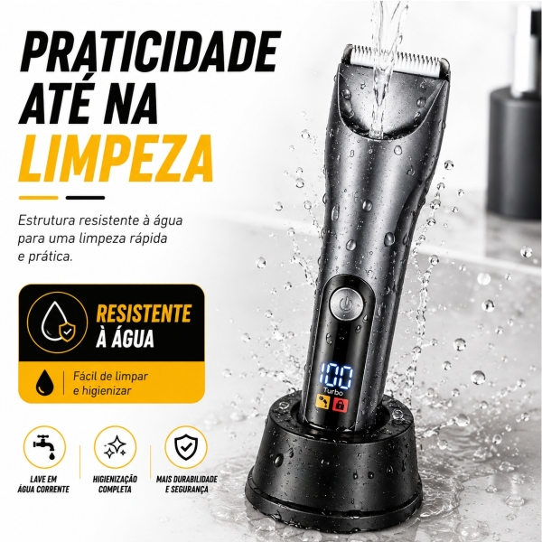 Depilador Masculino Partes Intimas Portátil À Prova D´ Água - Cinza/Prata