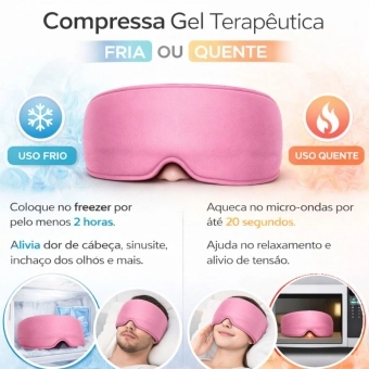 Máscara Gel Terapêutica Fria Quente Dor Cabeça e Olhos